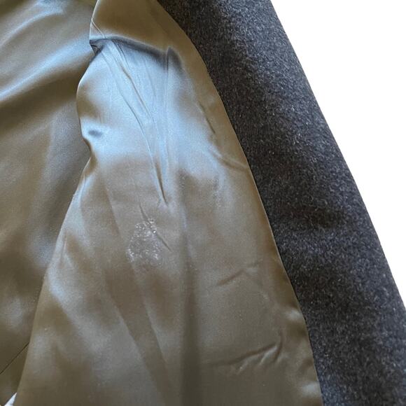 Mark Shale Cashmere Overcoat Charcoal Black Button Down Business Dress Coat 46R - Picture 12 of 16